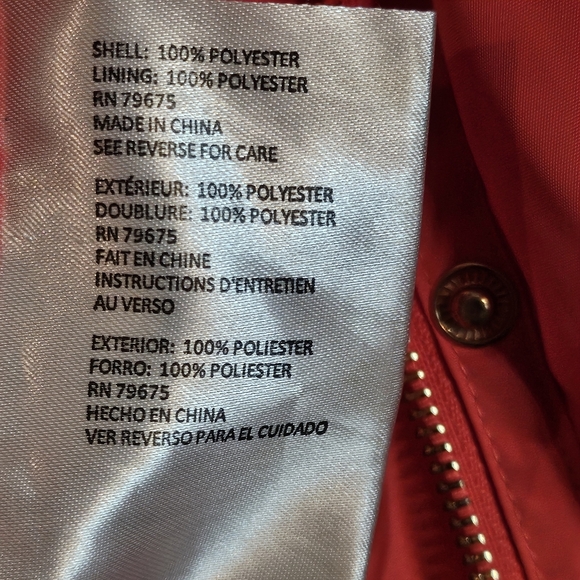 Michael Kors Coral Windbreaker Jacket Full Zip Gold Accents Wmns Extra Small - Picture 10 of 15